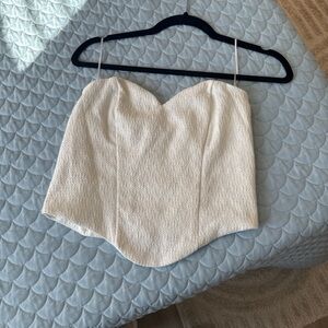 Express White Textured Corset Top NWT